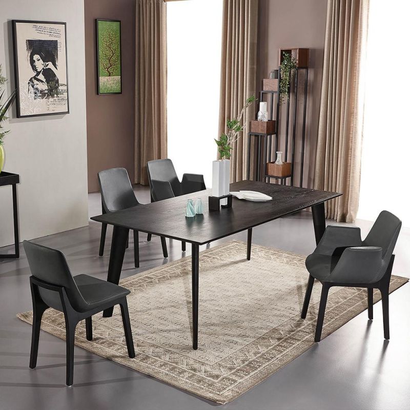 2019 Northern Europe Modern Design Marble Table Top and Ash Wood Legs Dining Table
