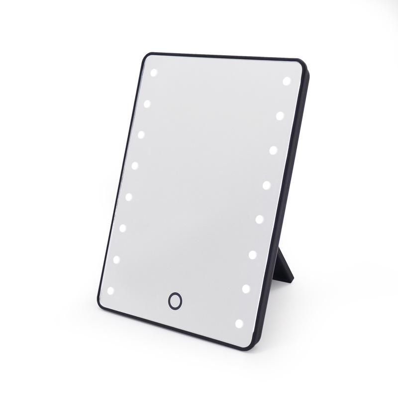 Battery Powered Foldable Portable Backstand LED Makeup Mirror