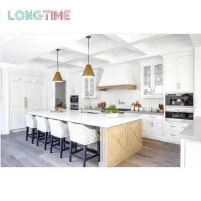 Top Quality White Lacquer Finishing / Commercial Melamine Surface Kitchen Cabinet with Countertop and Blum Hinges/Drawer Slider