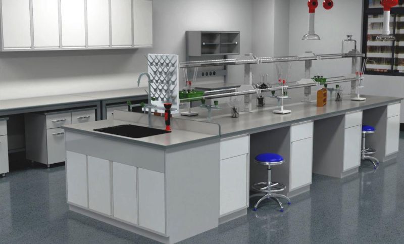 Durable Chemistry Steel Lab Furniture with Wheels, Factory Direct Sale Hospital Steel Horizontal Laminar Flow Lab Clean Bench/
