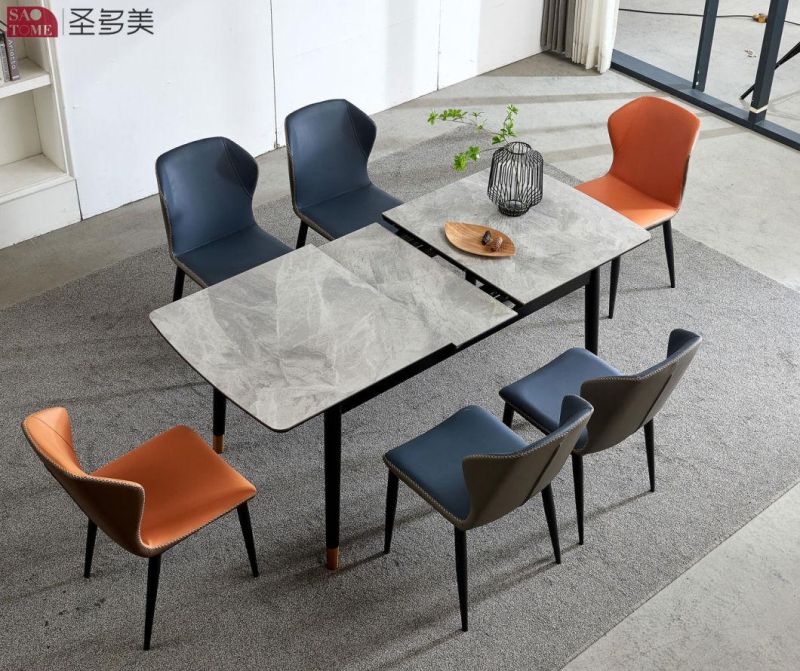 Italian Style Southeast Asia Design Extendable Dining Table Wood Slate Dining Table