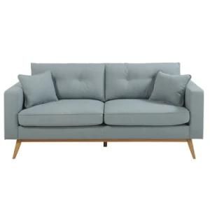 Fabric Modern Leisure Home Hotel Office Furniture Couch Sofa for Bedroom and Living Room with Wooden Leg