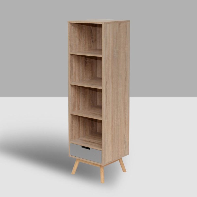 Small Wood Home Furniture Modern Corner Bookcase for Home Office
