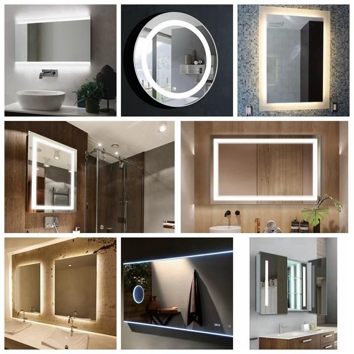 Modern Decorative Bathroom Rectangle LED Backlit Mirror with Demister