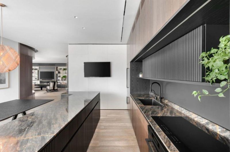 Custom Assembled Veneer Finish Kitchen Cabinet Organizer Kitchen Cabinets (KV01)