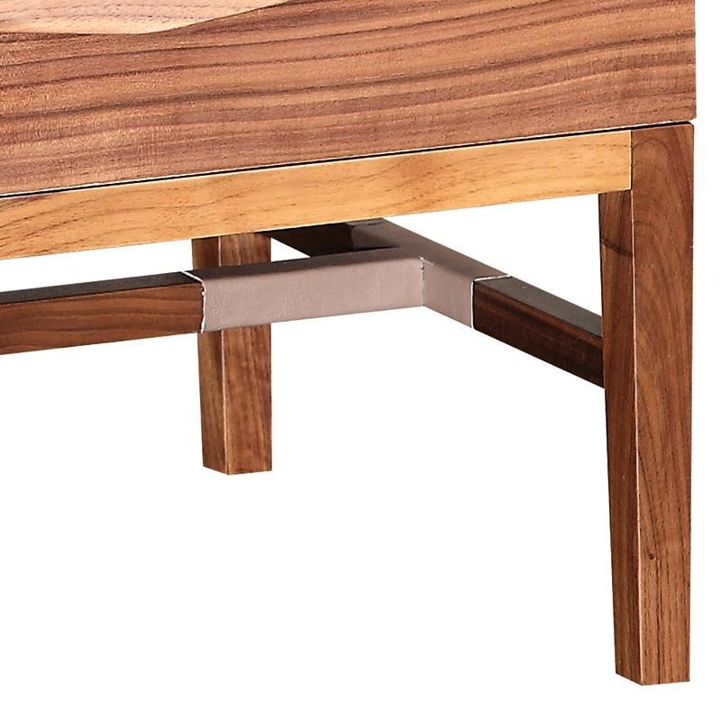Zhida High Quality Home Furniture Modern Design Bedroom Furniture Bed Side Cabinet Brown Color Solid Wood Square Nightstand with 1 Drawer