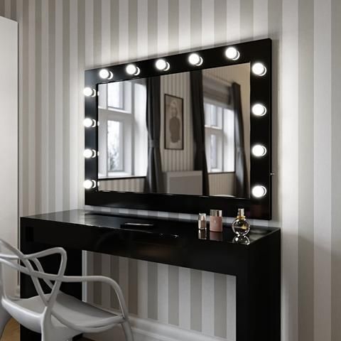 Modern Dressing Table Furniture Black Mirrored Dress Table