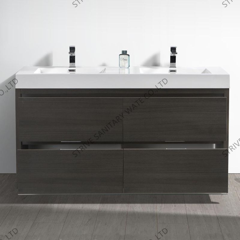 48" Wall Mounted Double Sink Bathroom Vanity Modern Bathroom Furniture