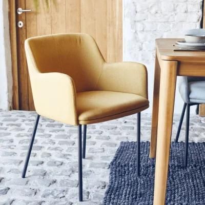Colorful Hot Sale Modern Square Back Fabric Chairs for Dining Room Use