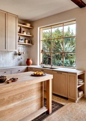 Good Price Display Shelf Solid Wood Recessed Panel Wood Grain Kitchen Cabinets