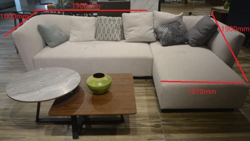 Fashion Home Furniture Loft and Apartment Smart Size Leisure Fabric Corner Sofa