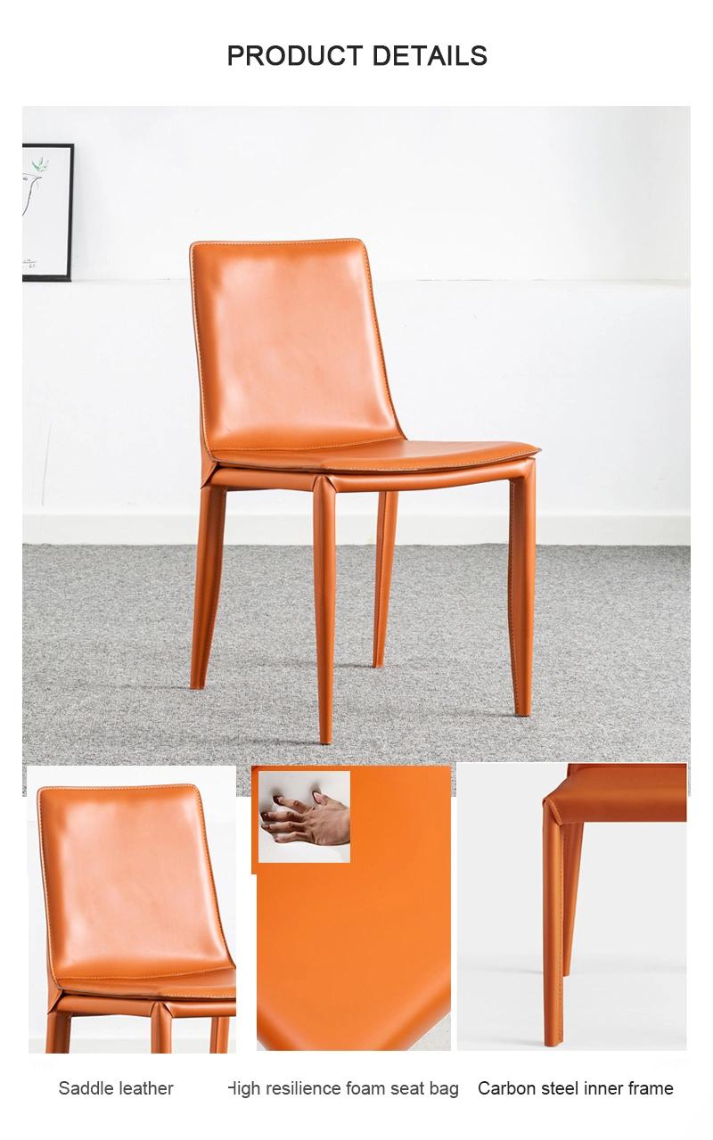 Saddle Leather Nordic Designer Modern Luxury Hotel Household Chair