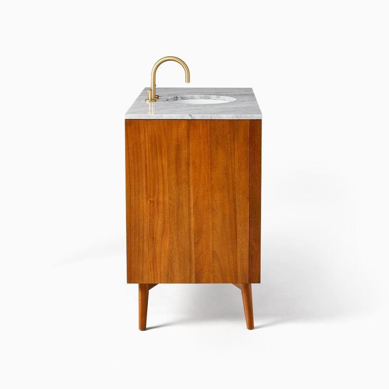 China Factory Modern Design Bathroom Vanity Floor Mounted Solid Wood Bathroom Furniture