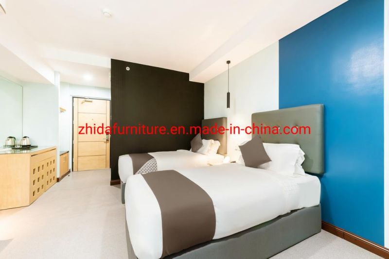 Foshan Hotel Apartment Furniture Manufacturer Supply Living Room Bedroom Villa King Size Modern Bed Furniture with Buckle Leather Headboard