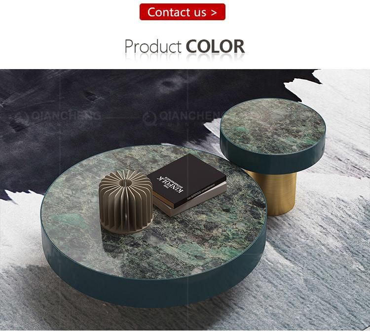 Luxury 2 Round Coffee Table Set with Sintered Stone Top for Living Room Furniture Smart Center Table Modern Coffee Tables
