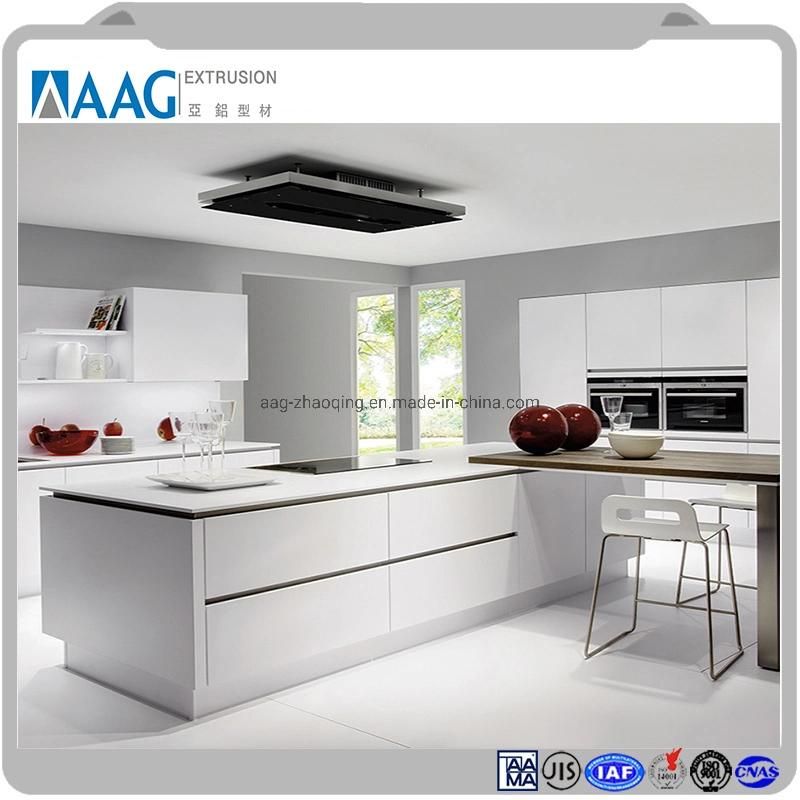 Modern Wooden Grain Aluminum Cabinet Furniture for Kitchen