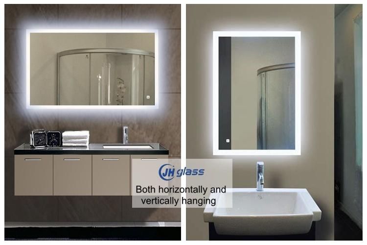 Modern Decorative Bathroom Rectangle LED Backlit Mirror with Demister