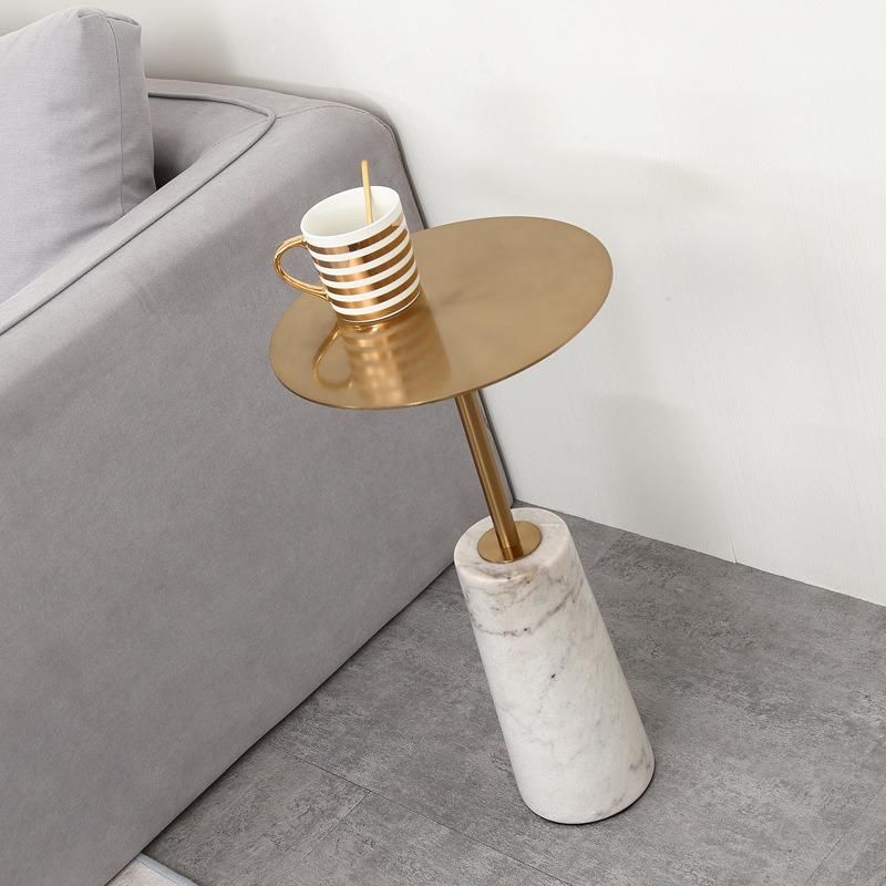 Home Furniture White Nature Steel Stainless Stone Coffee Table