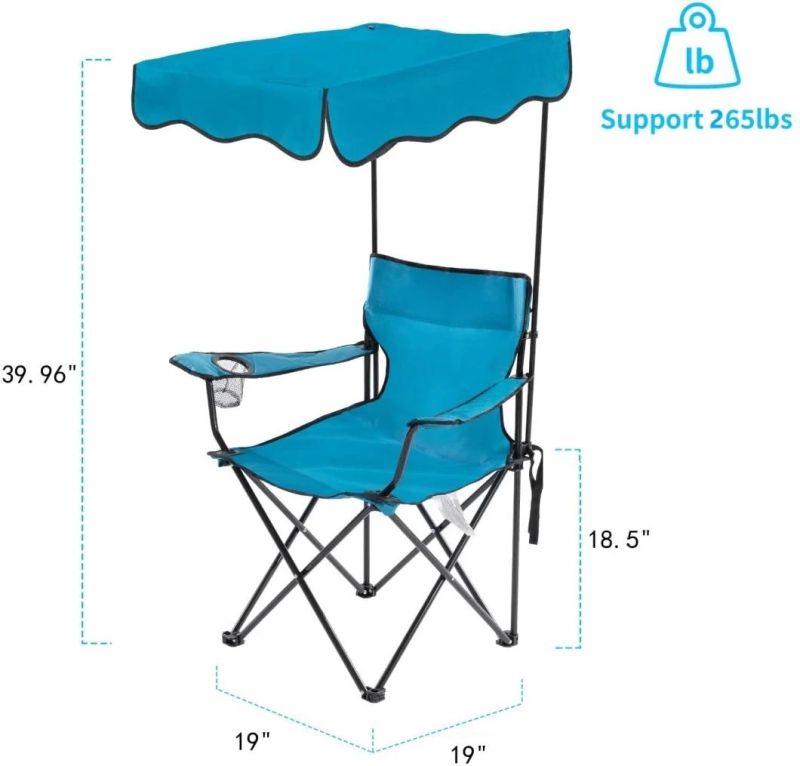 Beach Chair with Sunshade Canopy