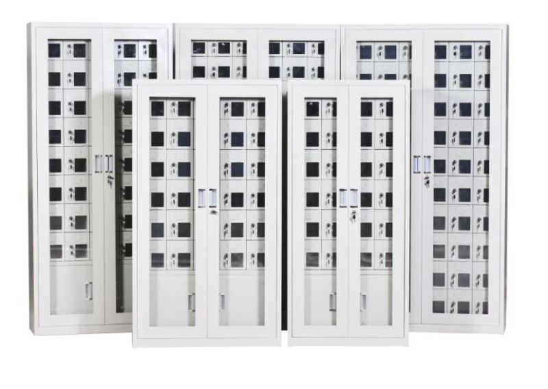 Metal 24 Doors Cellphone Charger Storage Lock Lockers Cabinets Electronic Cell Phone Charging Locker Modern Design Factory Price
