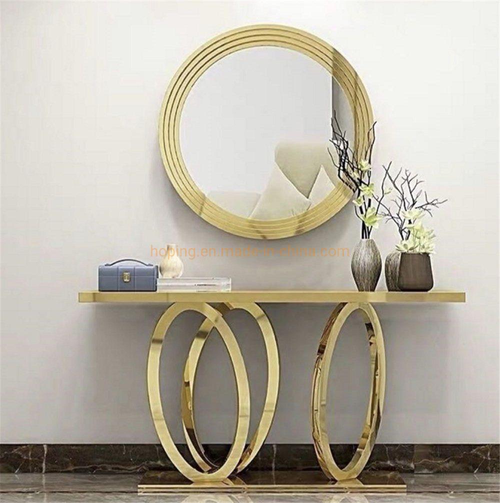 Rotatable Tempered Glass Coffee Table with Stainless Steel Base Audi Decor Console Table