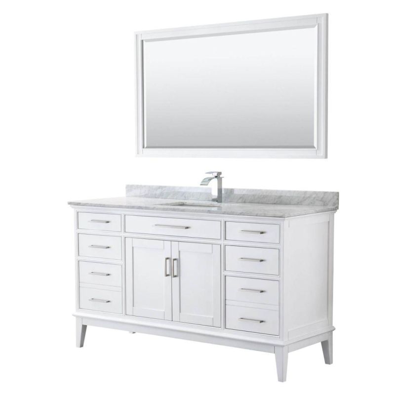 China Factory Wholesale Modern Light Luxury 60" Single Bathroom Vanity-White