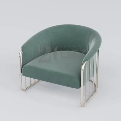 Unique Design Modern Stainless Steel Home Living Room Furniture Leisure Velvet Fabric Single Chair