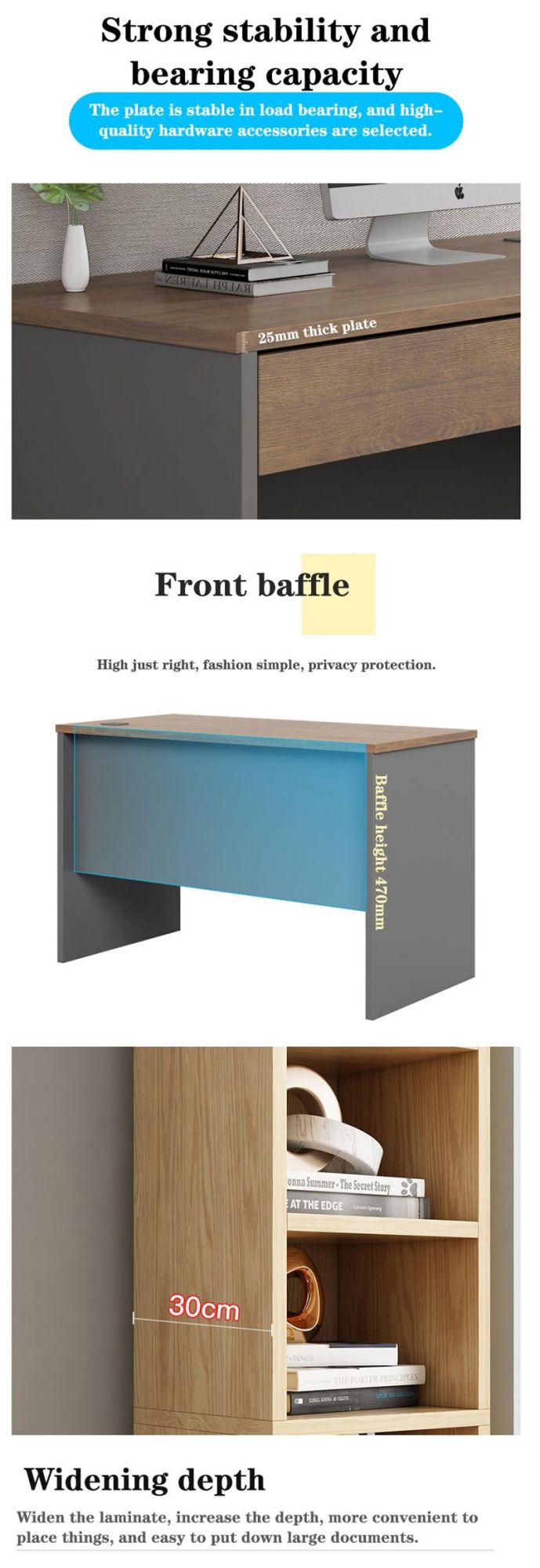 Commercial Modern Wood Computer Desk Small Design Workstation Table Home Office Furniture