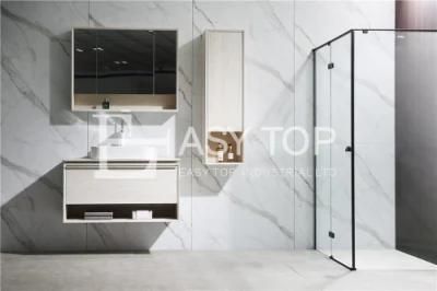 in Stock Italian Good Price Commercial Crack White Oak Floor Mounted One Sink Vanity Bathroom Cabinet