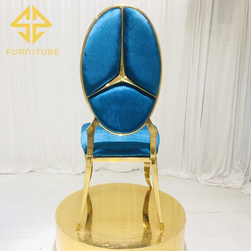 Hot Sale Benz Back Stainless Steel Dining Chair Hotel Furniture Wedding Events Chairs