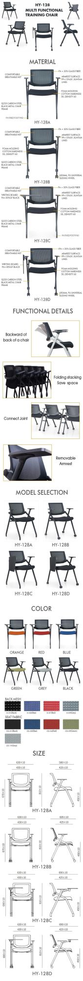 Factory Conference Computer Ergonomic Stackable Office Training Chair
