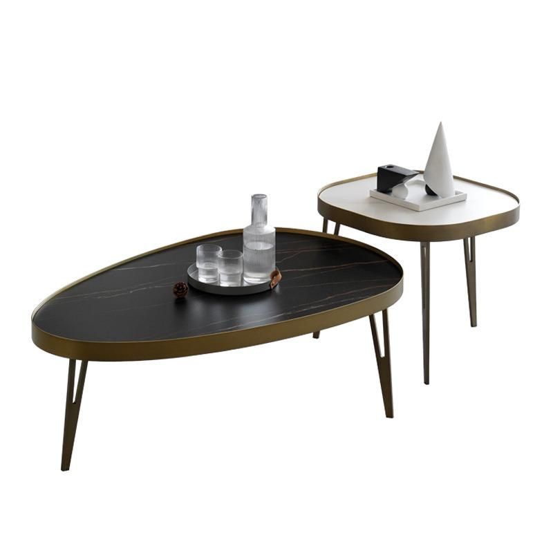 Modern Apartment Furniture Marble Rock Plate Tea Table
