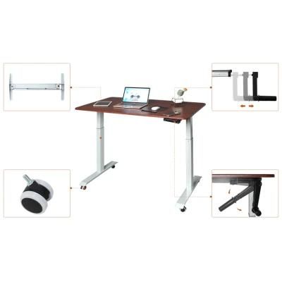 Noiseless Hand Crank Height Adjustable Standing Table Frame for Computer