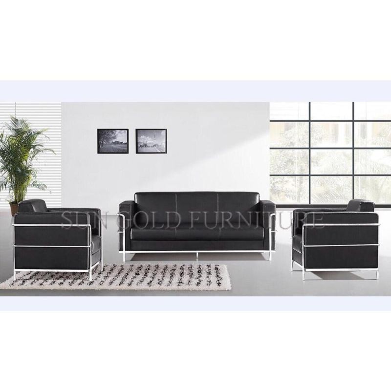 China Cheap Vintage Wood PU Leather Waiting Office Sofa (SZ-SF971)