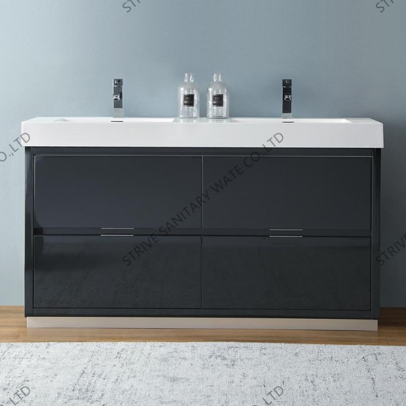 48" Wall Mounted Double Sink Bathroom Vanity Modern Bathroom Furniture