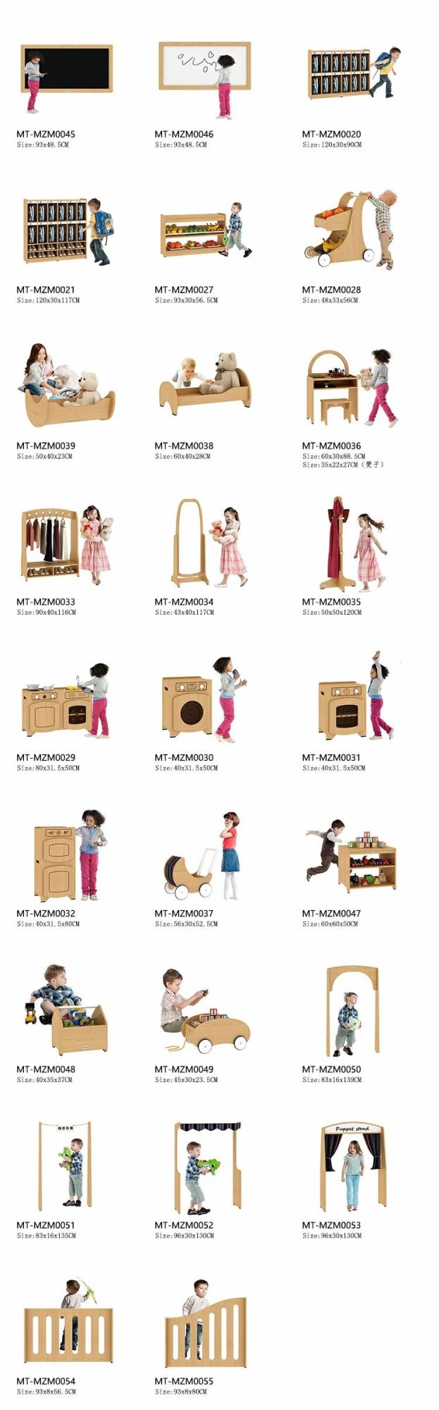 Cowboy Wooden Furniture Set Including Table and Chairs Cabinets for Preschool and Daycare