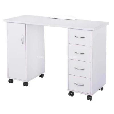 Modern Manicure Nail Table with Drawer White Makeup Desk for Living Room