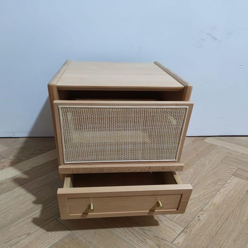 Modern Solid Wood Varnish Rattan Coffee Table Living Room Furniture