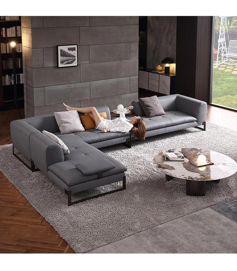 Home Furniture Titanium Round Blue Marble Rock Plate Coffee Table