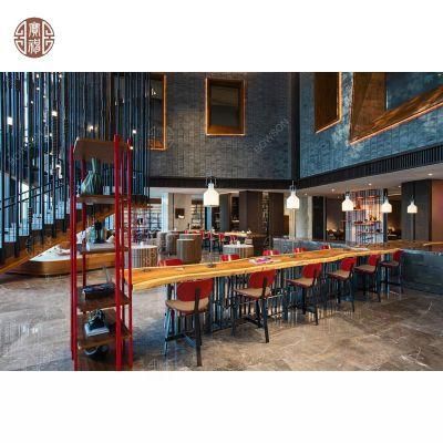 Custom Made Wooden Hotel Furniture with Lobby Fabric Sofa Set