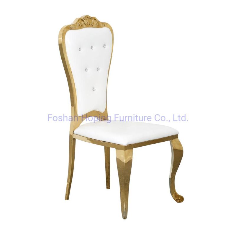 Classic Polished Tan Brown Coffee Leather Hotel Furniture Wedding Event China Factory Directly Sale Modern Home Dining Room Chair