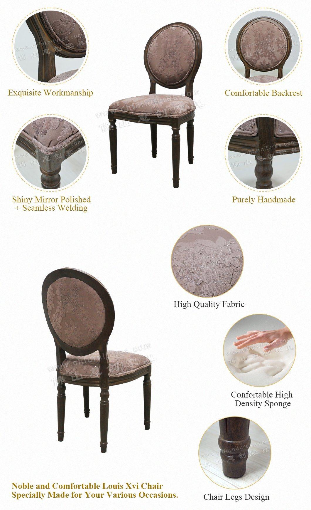 Yc-D18 Aluminum PU Leather Wedding Louis Imitated Wood Chair for Sale