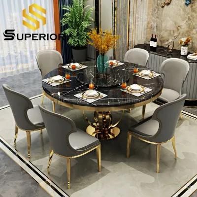 Luxury Golden Steel Dining Chairs and Tables for Restaurant