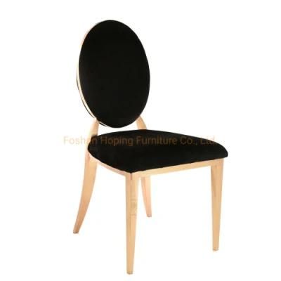 Black Velvet Chair Chrome Gold Restaurant Cafe Furniture Antique King Wedding Dining Chair
