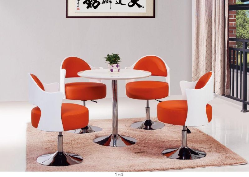 Modern Visitor Chair Leisure Meeting Leather Fashion Bar Chair with Table