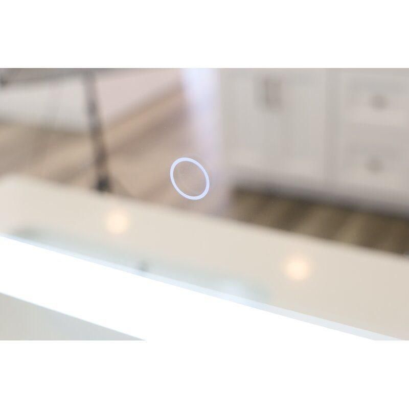 Vanity Bathroom or Living Room Single Door Surface LED Mirror Lighted Medicine Cabinet with Defogger with Left/Right Hinge