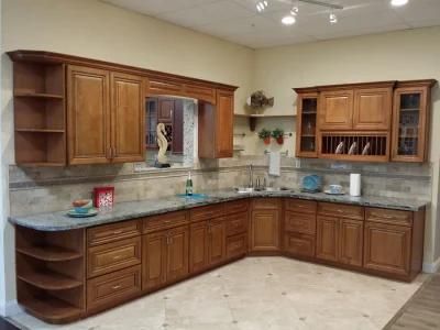 American Style Cherry Wooden Kitchen Cabinet Soft Closed Hinge Glide
