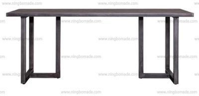 Modern Contemporary Luxury Furniture Ebony Oak Veneer Antique Nature Iron Dining Table