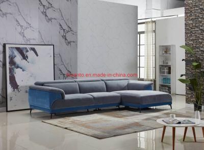 Modern L Shape European Style Living Room Bedroom Hotel Home Furniture Fabric Sectional Wooden Sofa