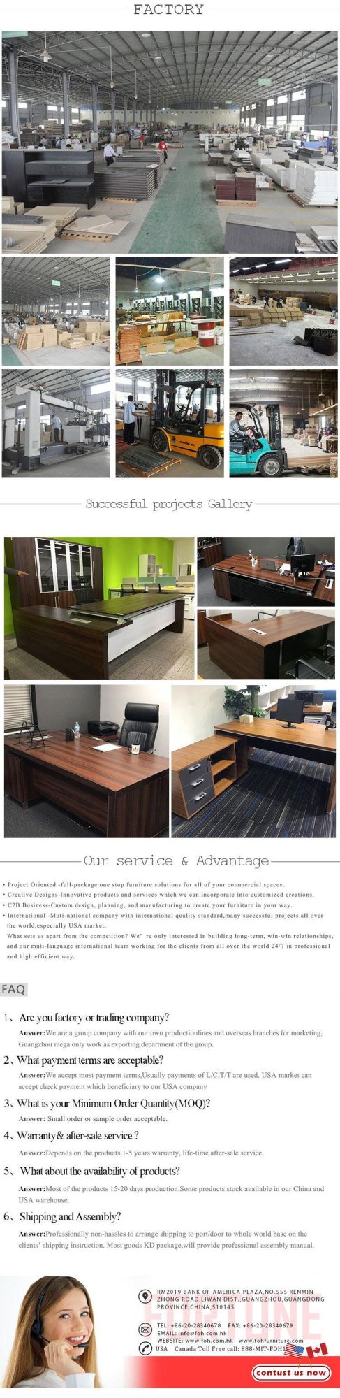 Fresh Style High End Modern Staff Executive Office Desk (FOH-ED-M2420)